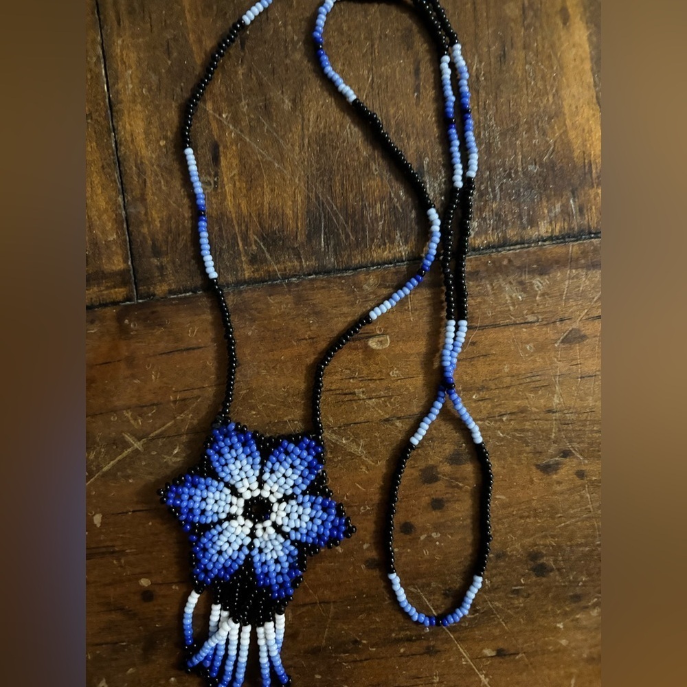 Mexican beaded necklace flower